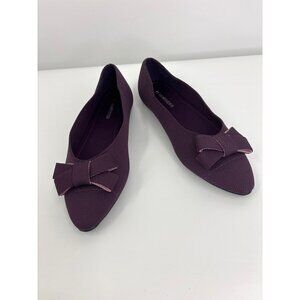 41 Hawthorn Oaklyn Textile Stretch Bow Ballet Flat Shoe Purple Sz 7.5 NWOB